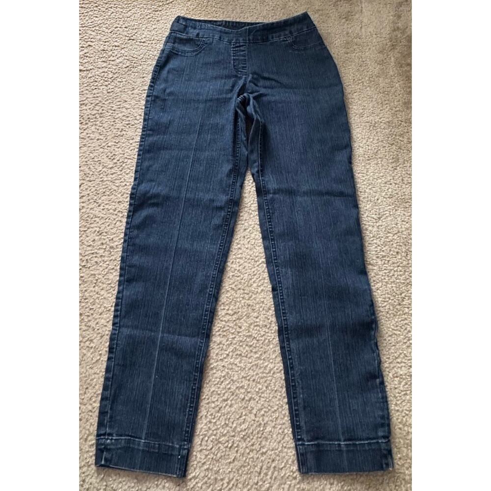 Slim-Sation by Multiples Women’s Size 6 Blue Pull On Jeans Straight Leg